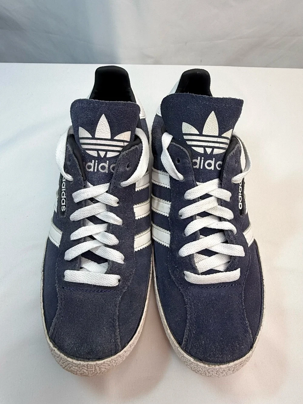 adidas Men’s 5.5 Navy Blue Samba Super Suede Sneakers w/ White Stripes VGUC
